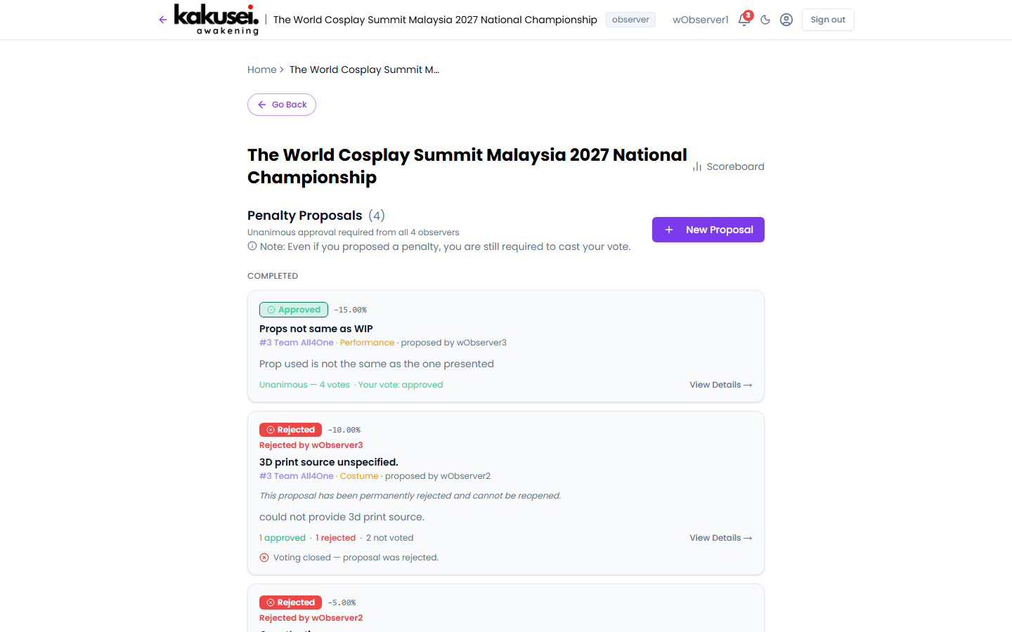Transparent Penalty System
